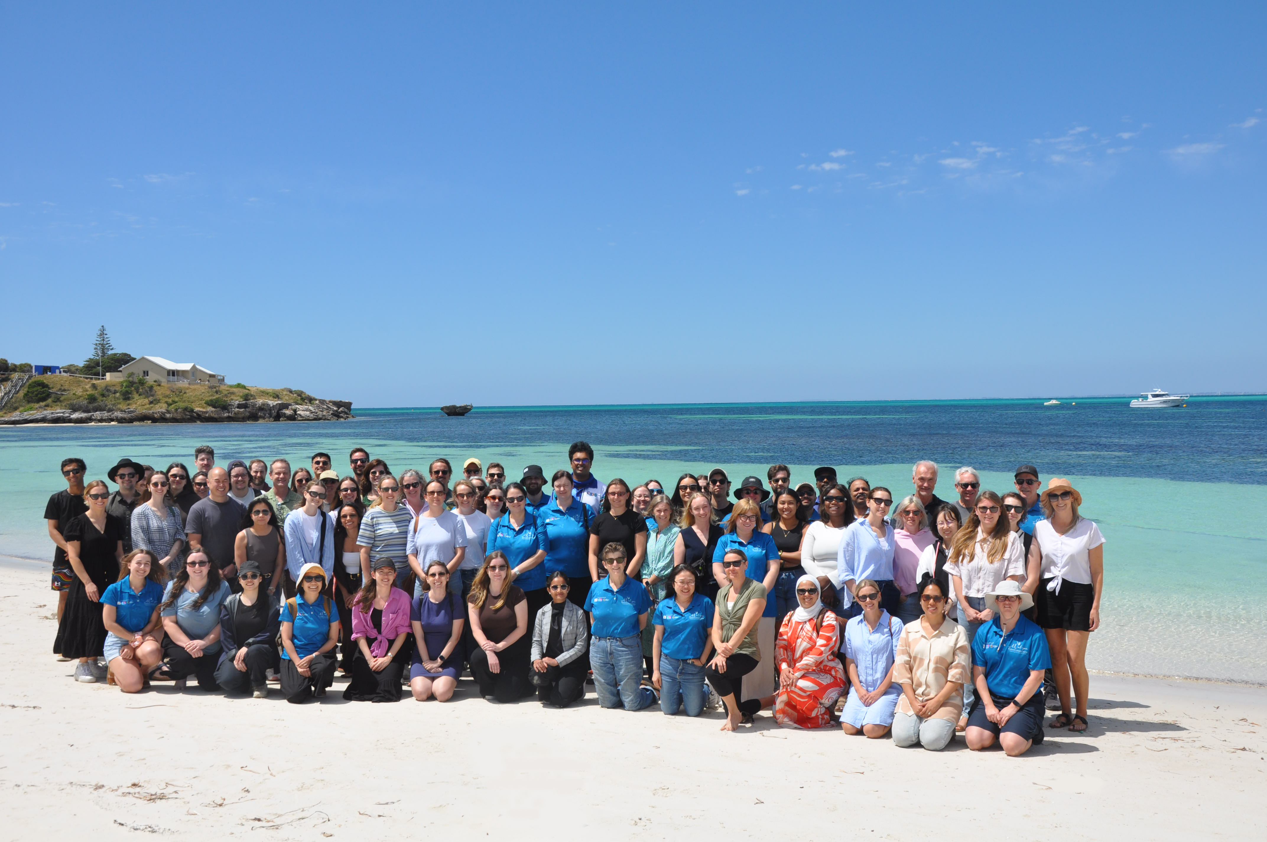 Large group of people on the beach